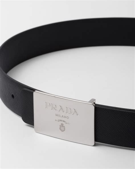 mens prada belt buckle|Prada buckle calf belt.